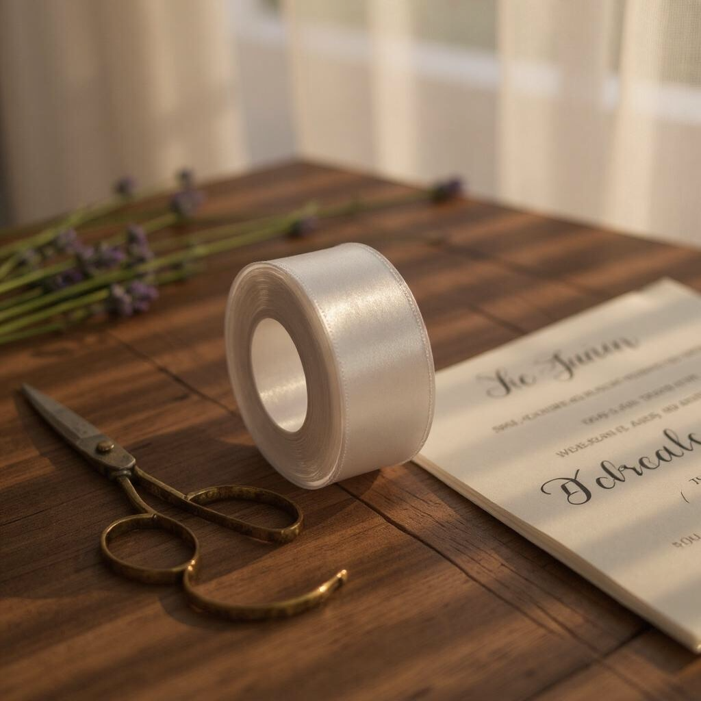 Satin Ribbon Double Face-Frost Grey #420-3.8 cm Wide