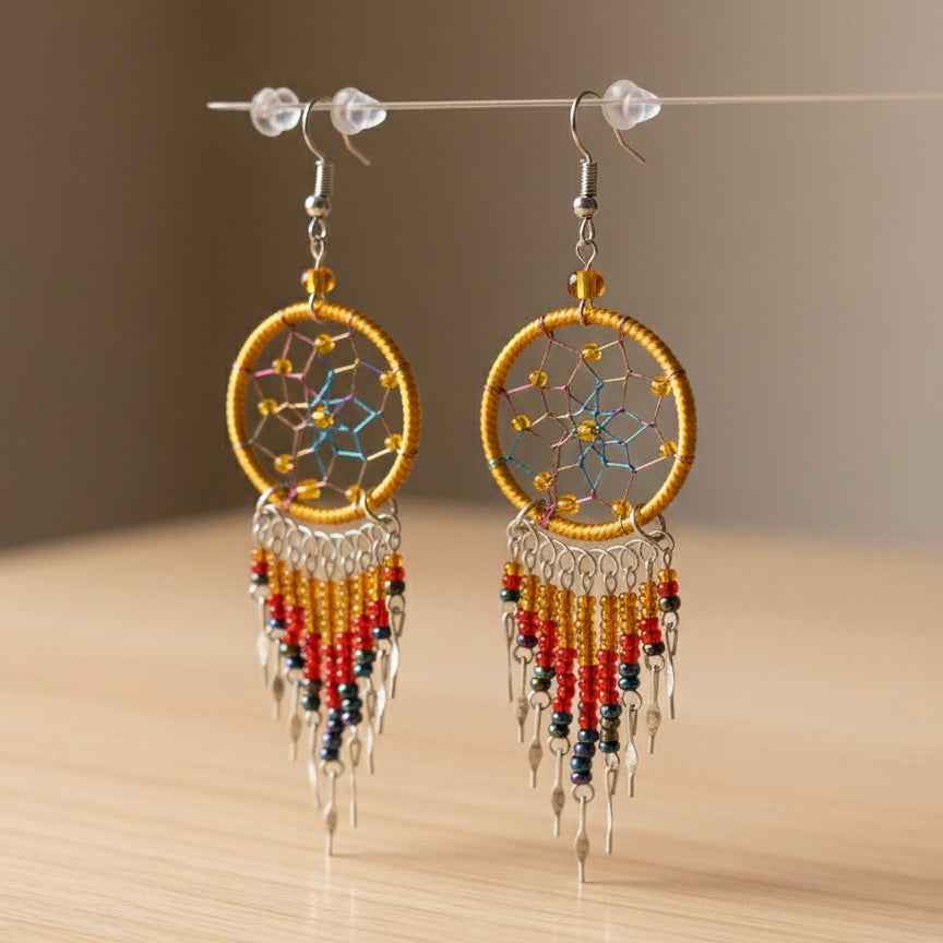 Coffe /gold/Dreamcatcher Dangles