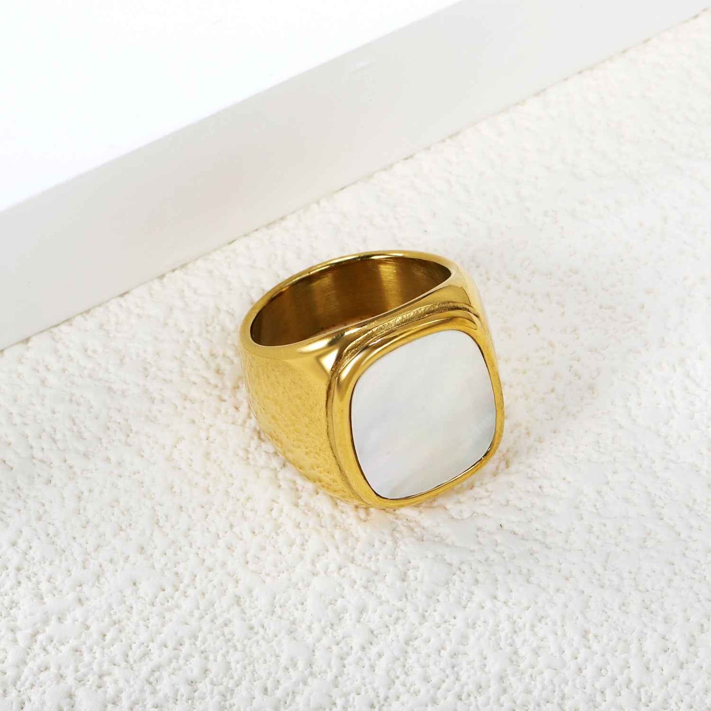 Opal Square Gold Ring