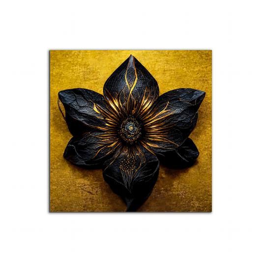 Leinwandbild - Schwarze Blume - Wandkunst