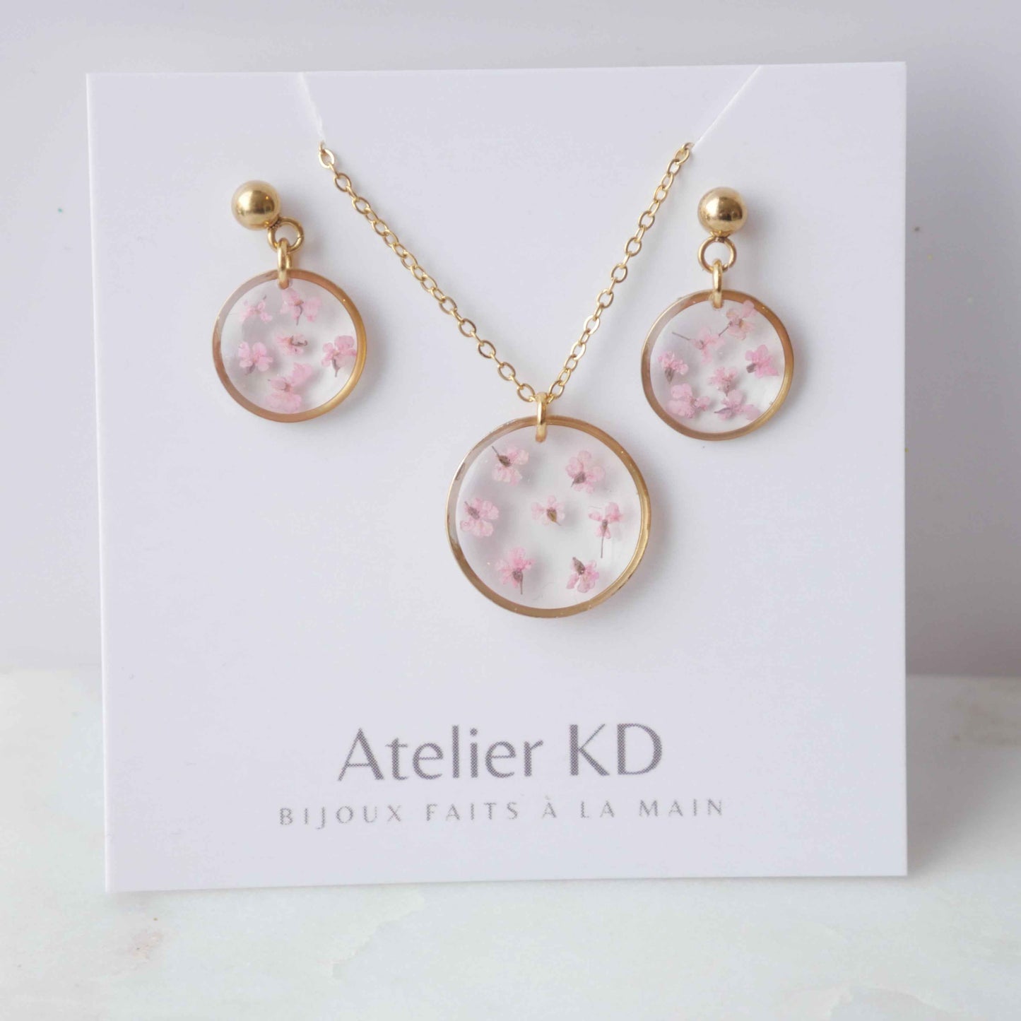 Parure Estelle blanc - rose