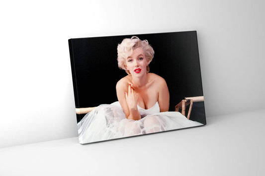 Marilyn im weißen Kleid – Wandkunstdarstellung – Kunstdruck – Diamantfirnis