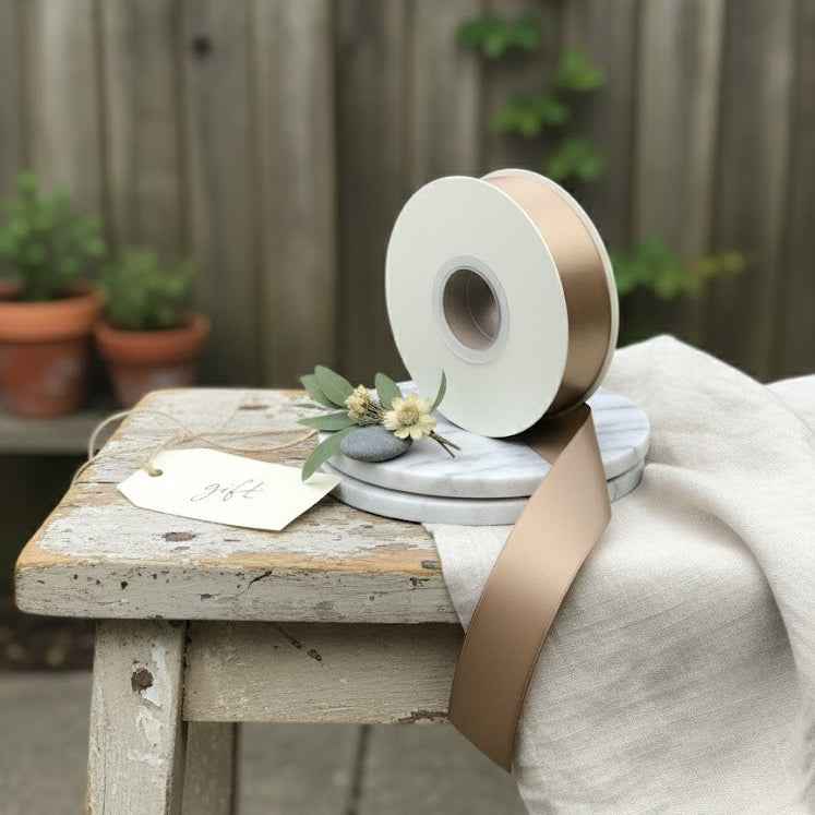 30 Meter Double Face Light Brown#836 Ribbon Roll