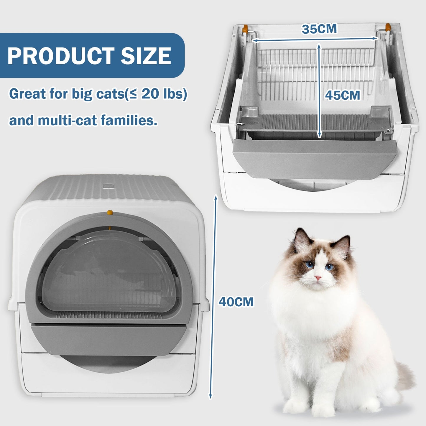 Semi-automatic Cat Litter Box Pull and Slide rake for Waste Cleaning best design