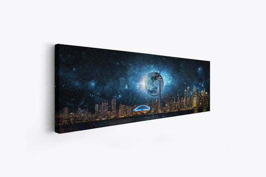 Toronto Skyline Mond-Städte Skyline- Wandkunstrahmen