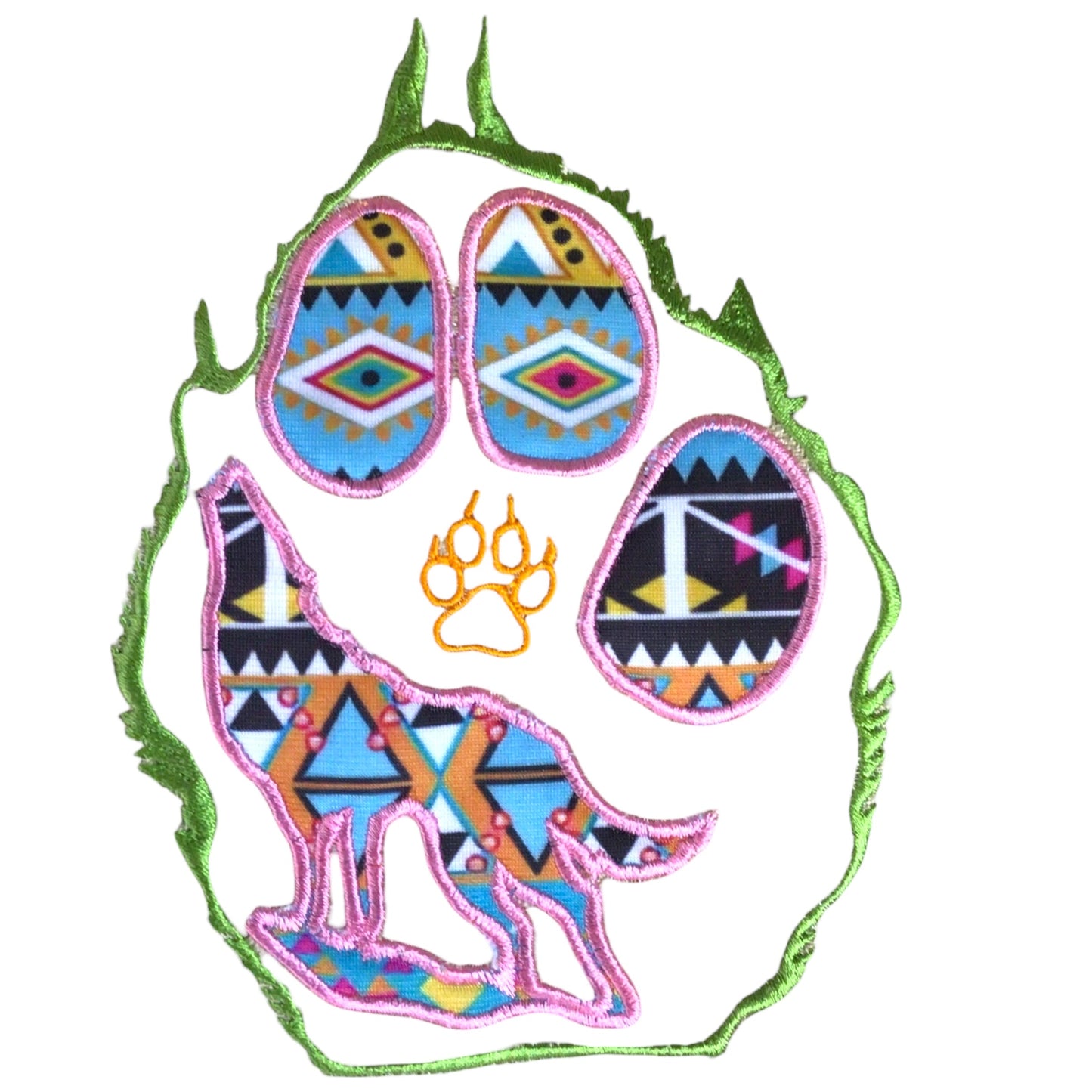 Wolf Paw Embroidered Crossbody Bag
