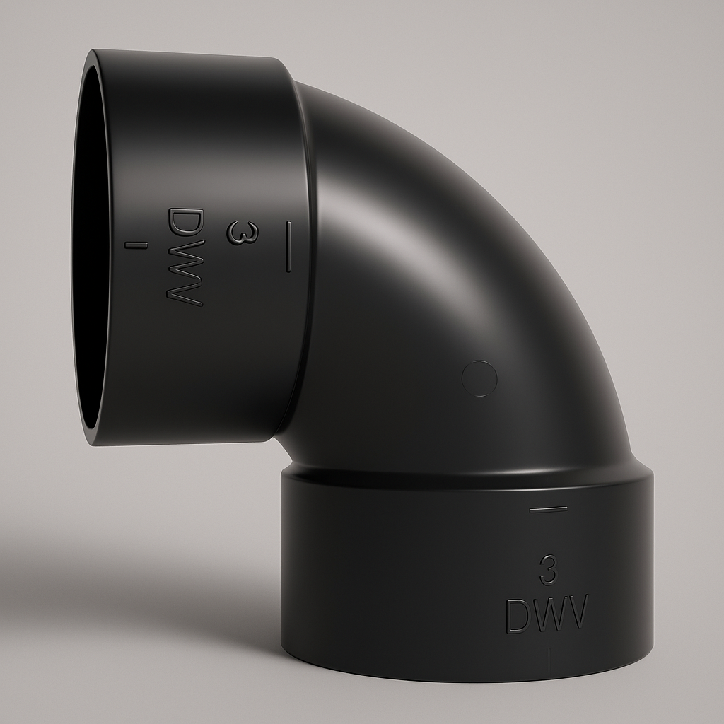 LESSO ABS 90° Elbow — Short-Turn Hub × Hub DWV, cUPC Certified