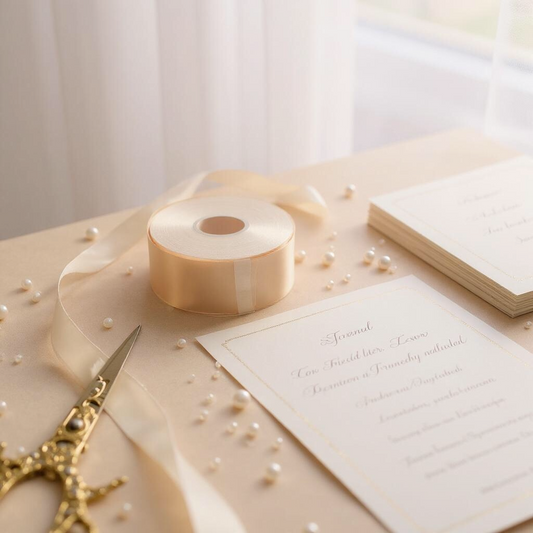 Satin Ribbon Double Face-Light Peach #714- 3.8 cm Wide