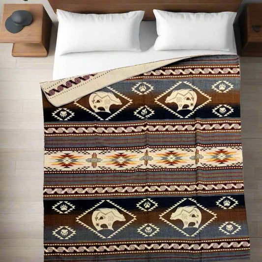 OLDTRIBES™ Bear Cubs Reversible Alpaca Blanket