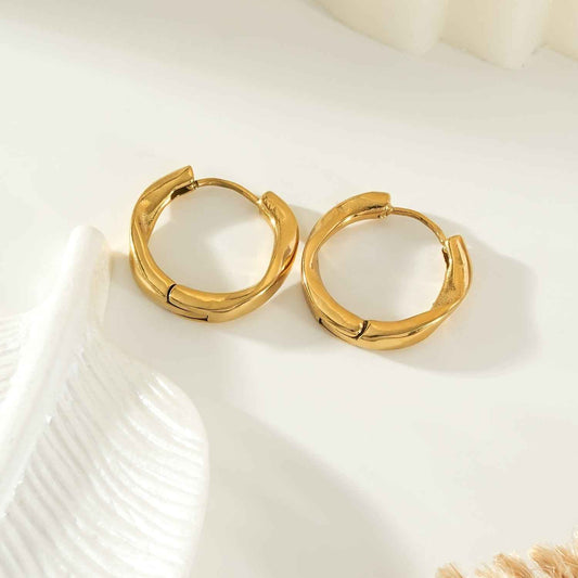 ARIDAMA Gold: Mid-Size Vintage Inspired Twisted Hoop Earrings