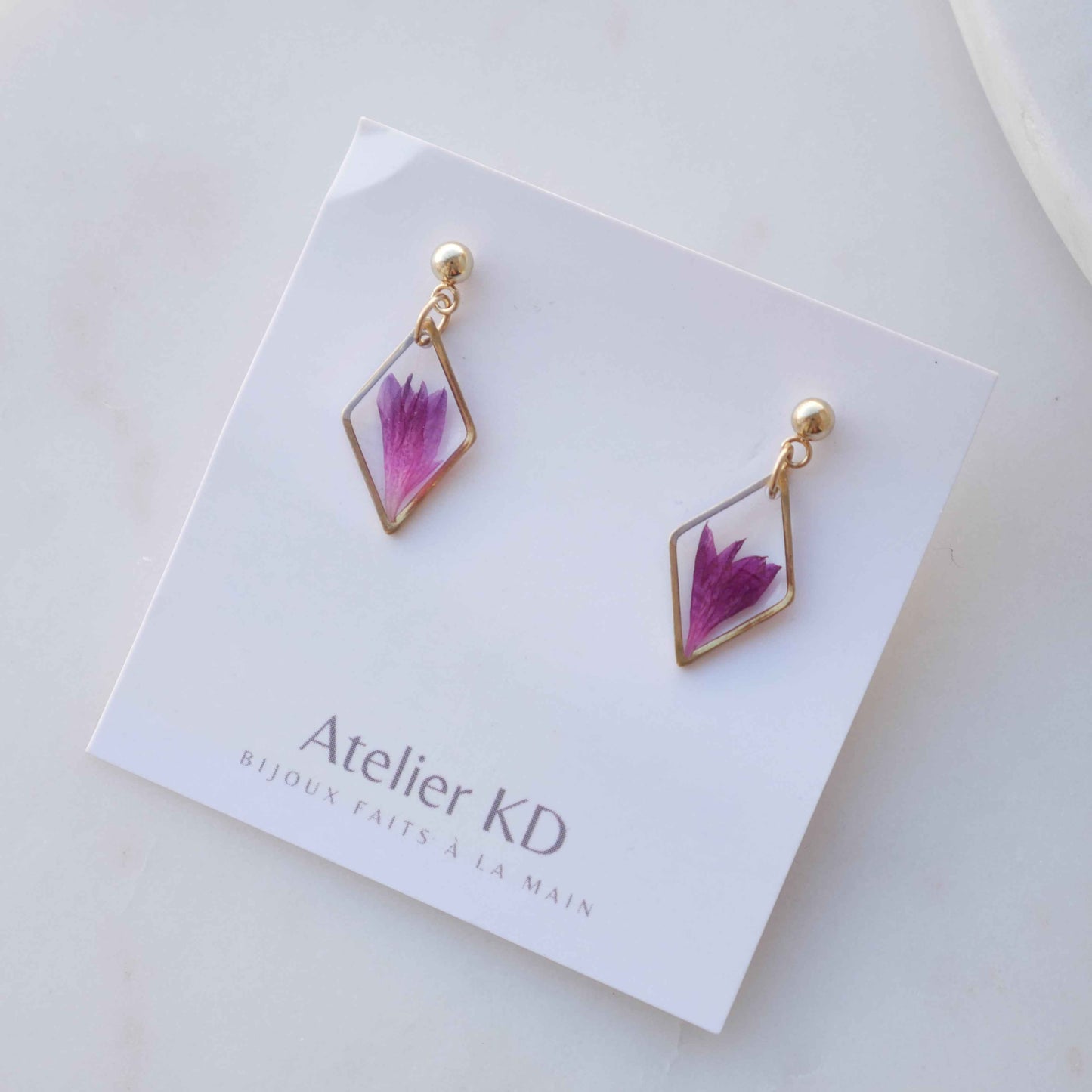 Boucles d'oreilles Lucy - fuschia (petit 12mm)