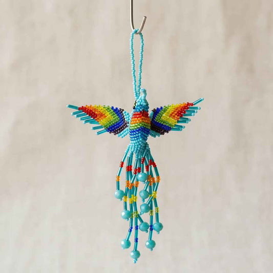Turquoise Beaded Humming Bird