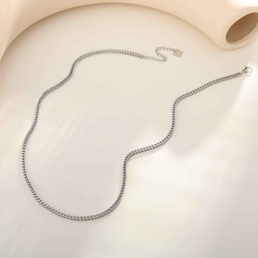 FARAH 18": Cuban Link Silver Chain Necklace (for Men & Women)