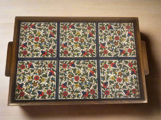 Handmade Palestinian Ceramic Serving Tray for Appetizers, Desserts, or Decor