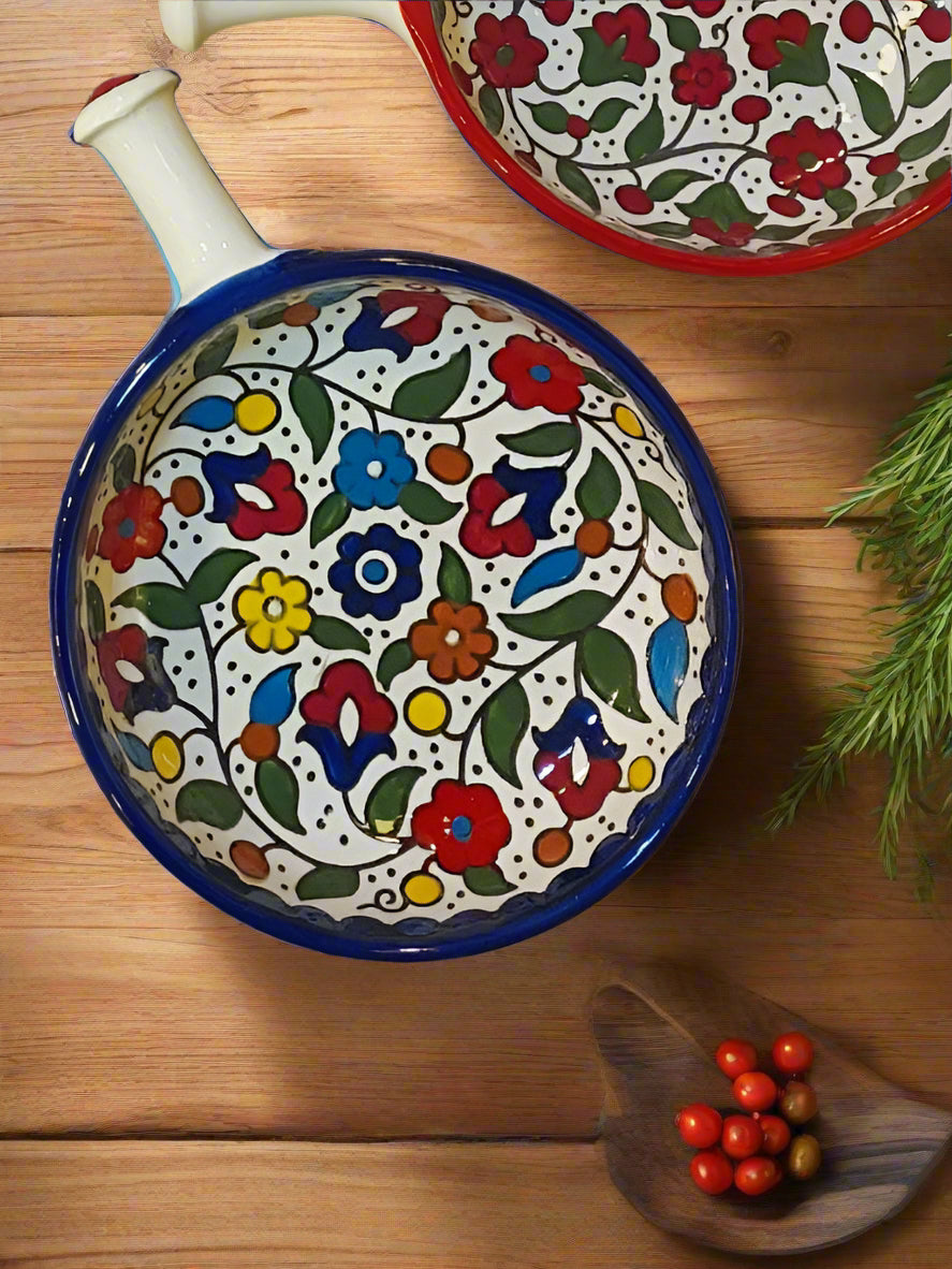 Handmade Ceramic Serving Pan 6 Inch Appetizer & Snack Dish Floral & Various Designs