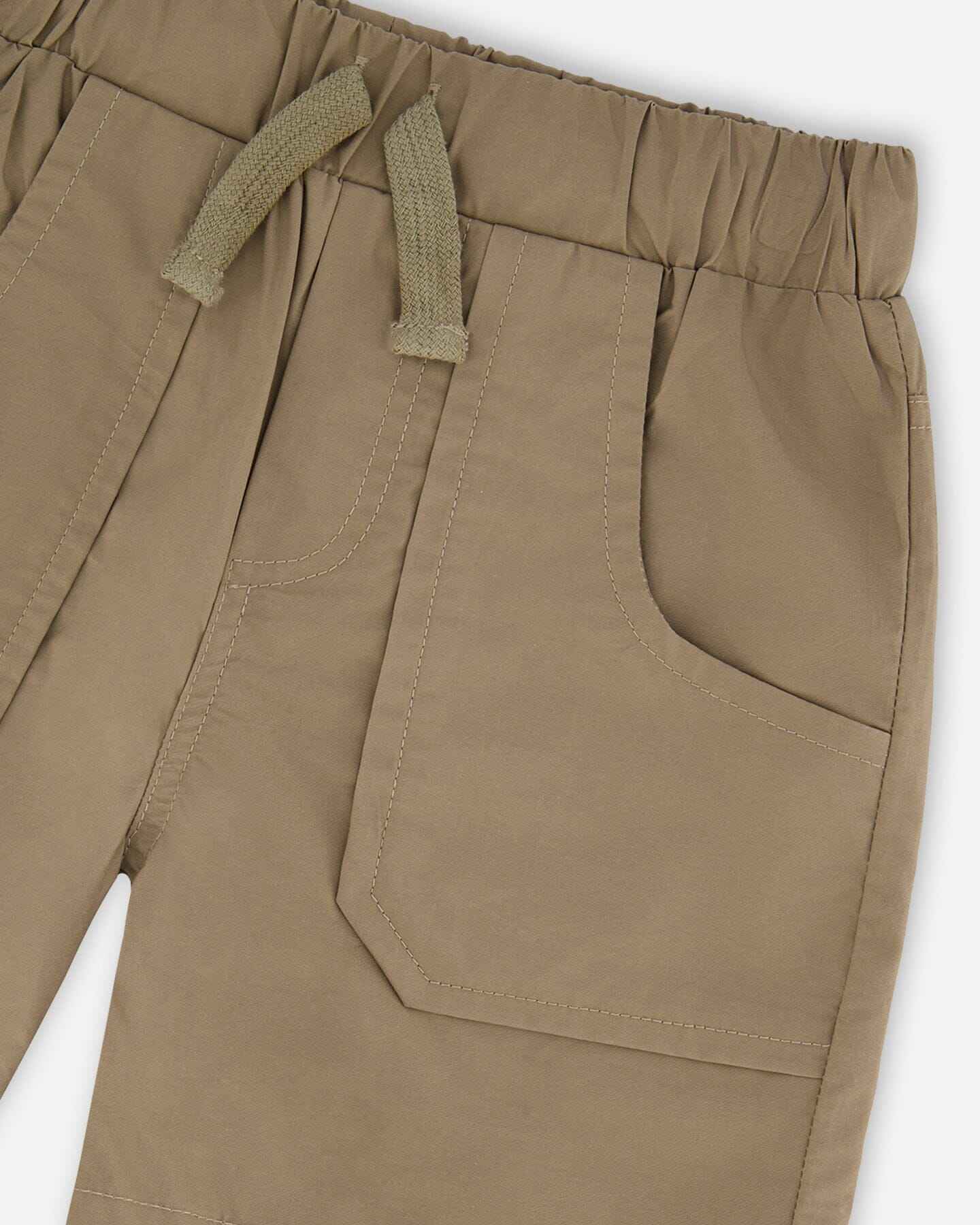 Parachute Shorts With Patch Pockets Beige