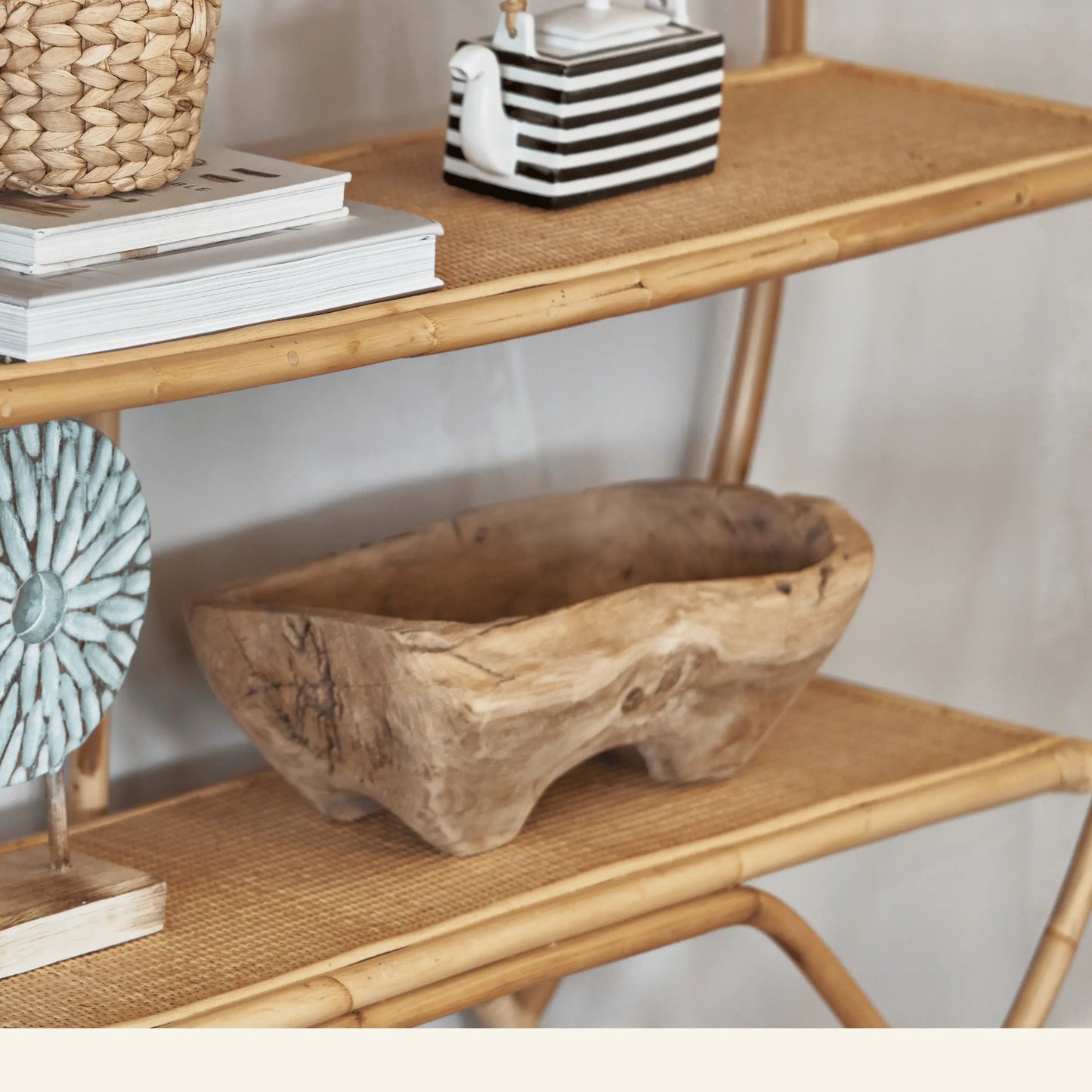 Schale aus recyceltem Teakholz, quadratisch