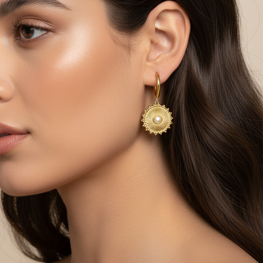 Pearl Circle Studs