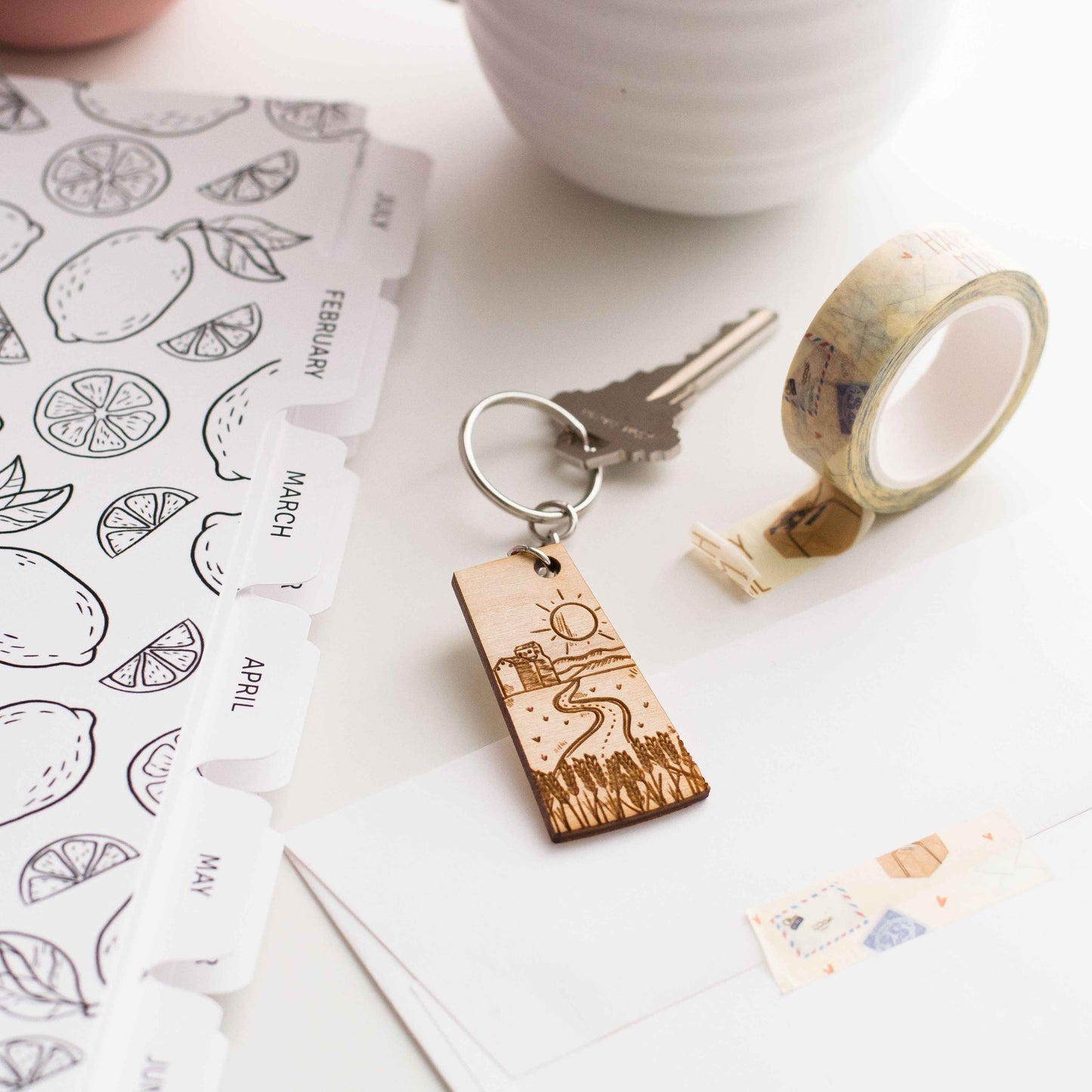 Wood Saskatchewan Keychain