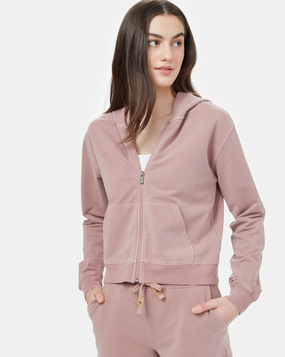 Französischer Frottee-Kapuzenpullover mit Reißverschluss
