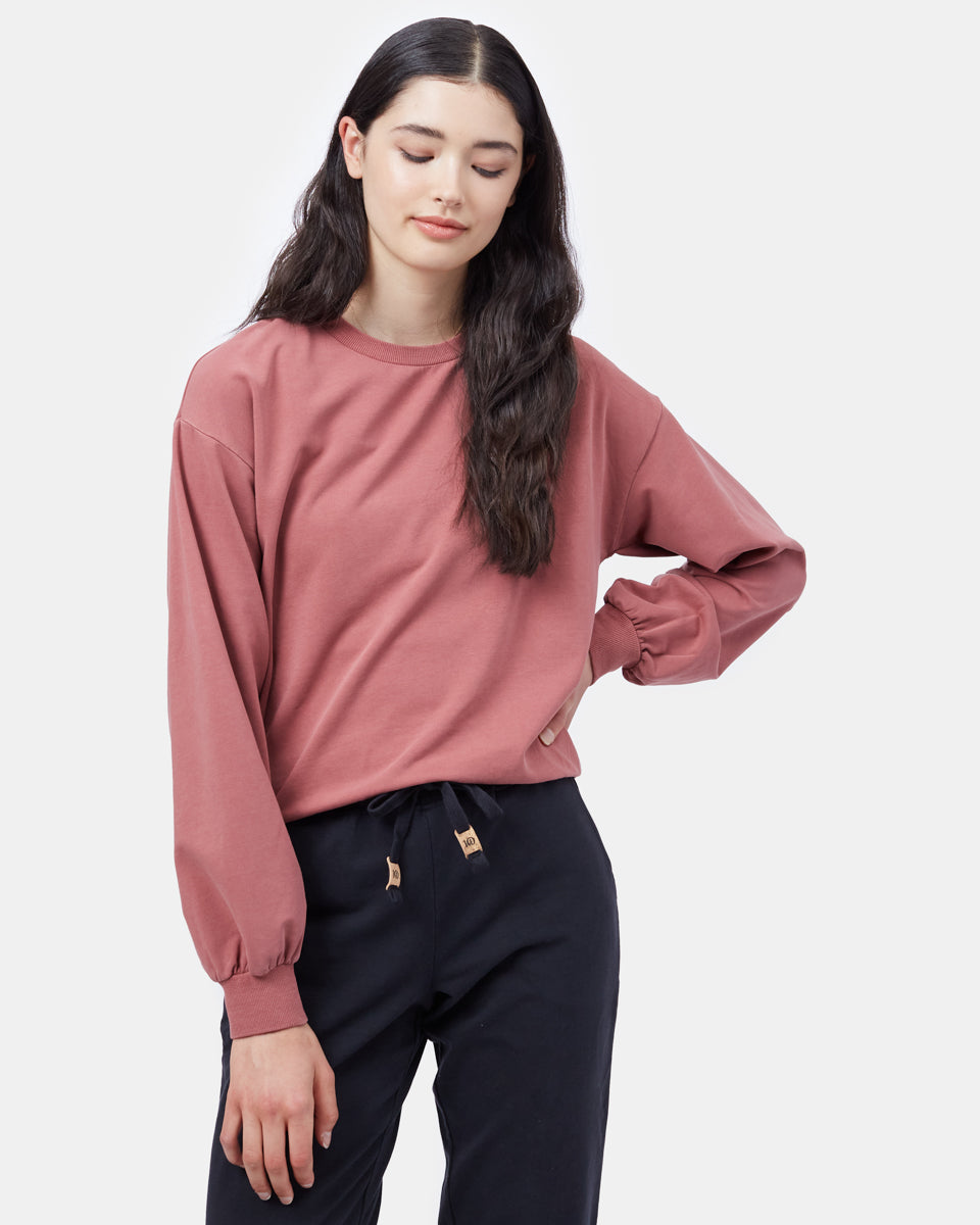 French Terry Ballonärmel-Sweatshirt