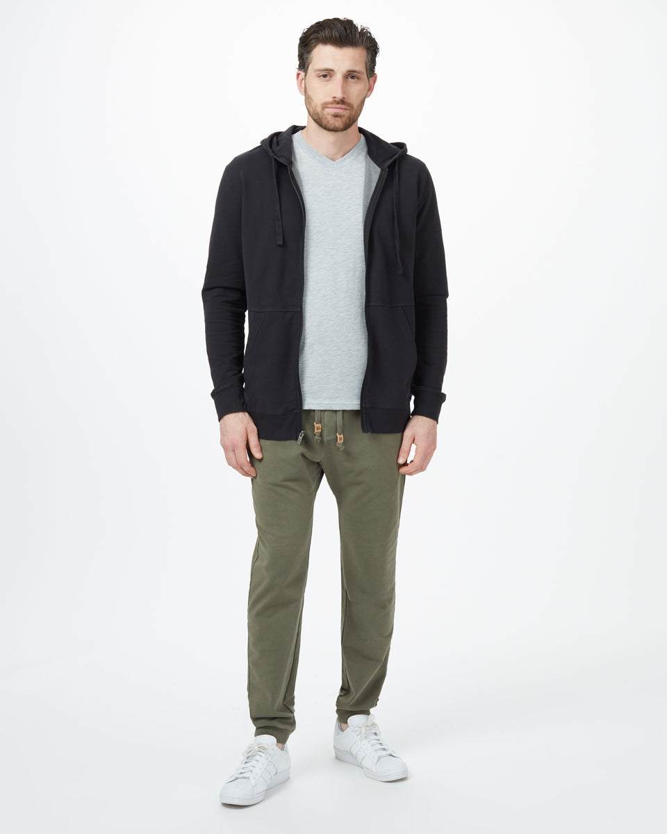 French Terry Kapuzenjacke mit Reißverschluss