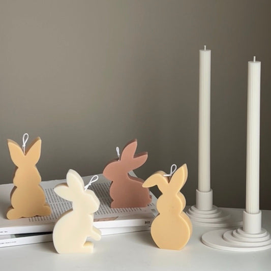 Easter Bunny Soy Candle Set: Pastel Spring Decor