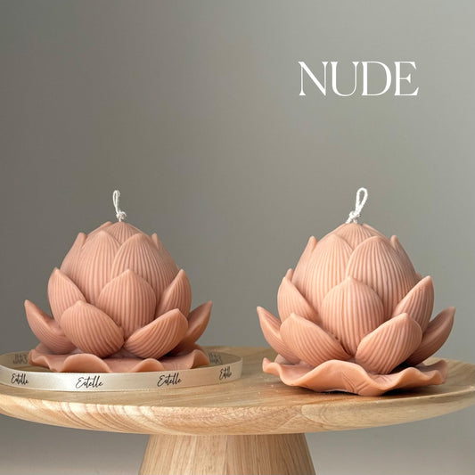 Handmade Soy Lotus Candle: Sculptural Home Decor Gift