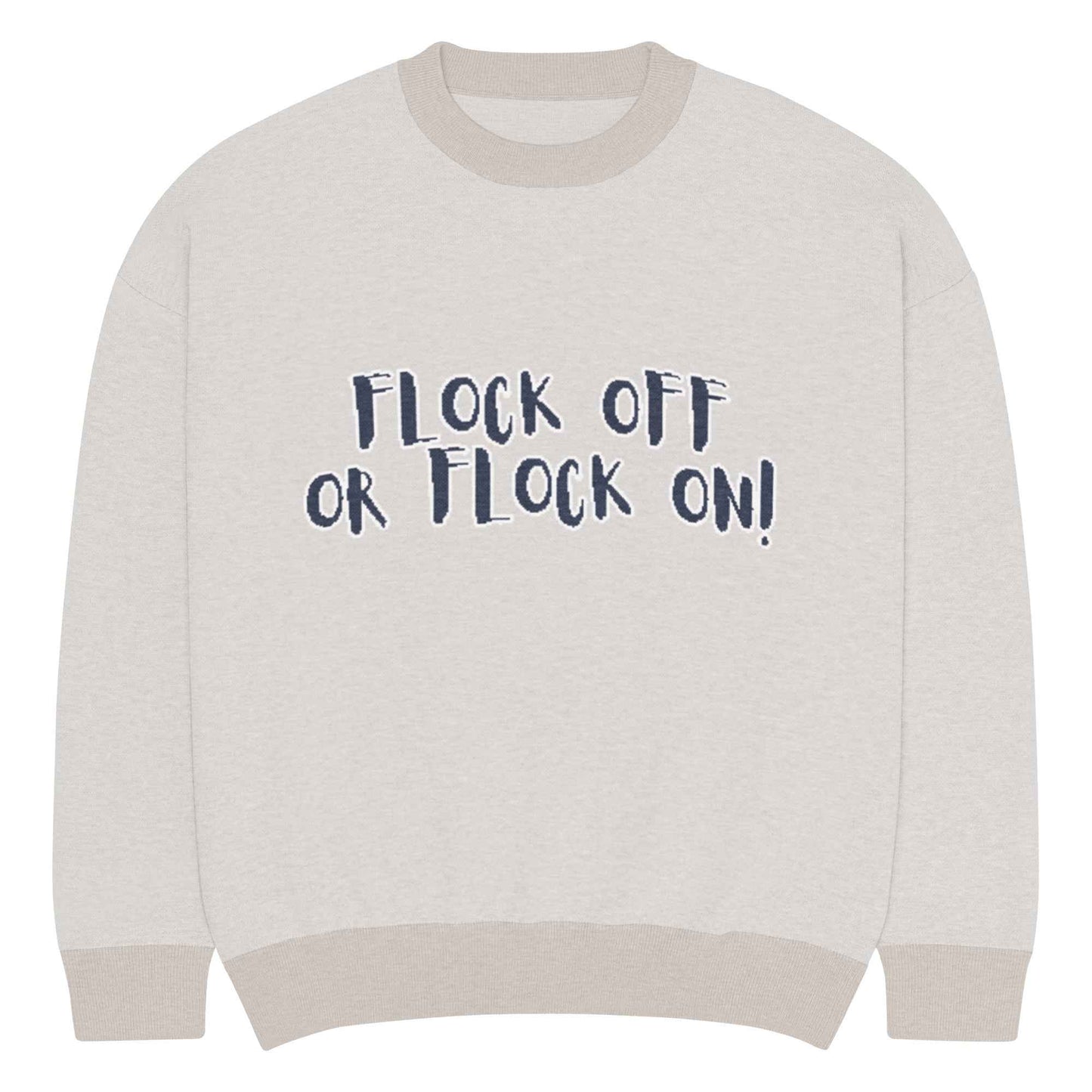 Flock Off Knitted Verba Unisex crew neck sweater