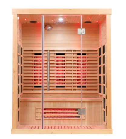 Blisspod | Venetian | Full Spectrum Indoor Premium Canadian Hemlock Ultra Low EMF Sauna | 11 Heaters | Reflexology & Chromotherapy | 3 Person