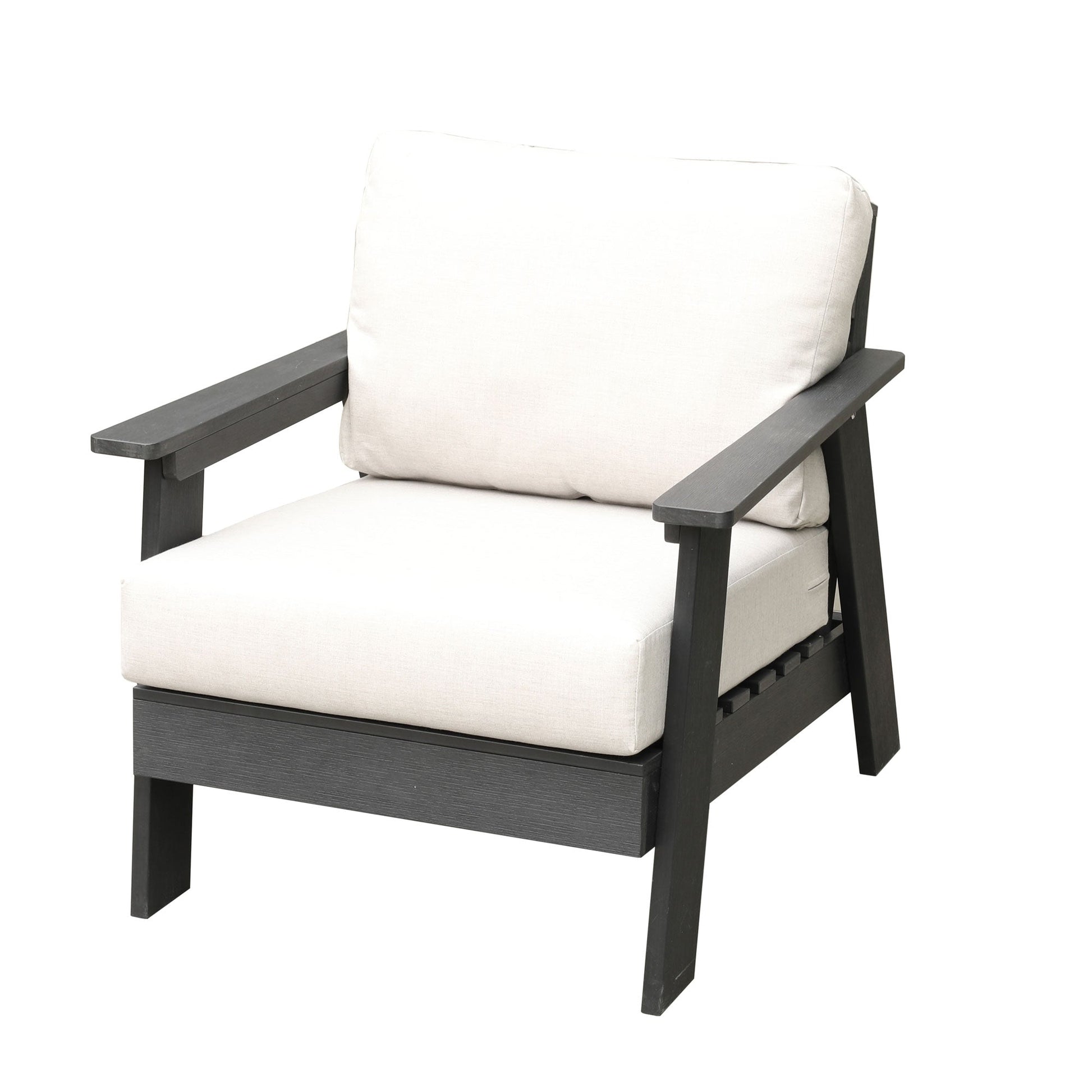 Hazelnut Polymer Outdoor Club Chair with Sunbrella® Cushions - AURABAGS SHOP
