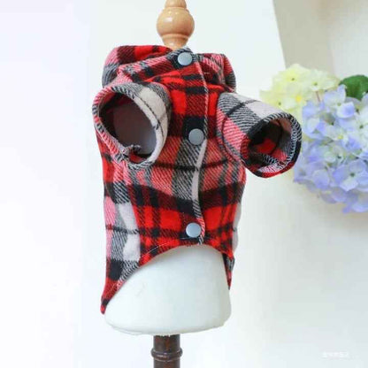 Dog Plaid Coat | Valentine Hoodie Dog Coat