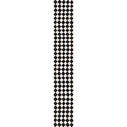 Trestres karierter Teppich Schwarz & Elfenbein