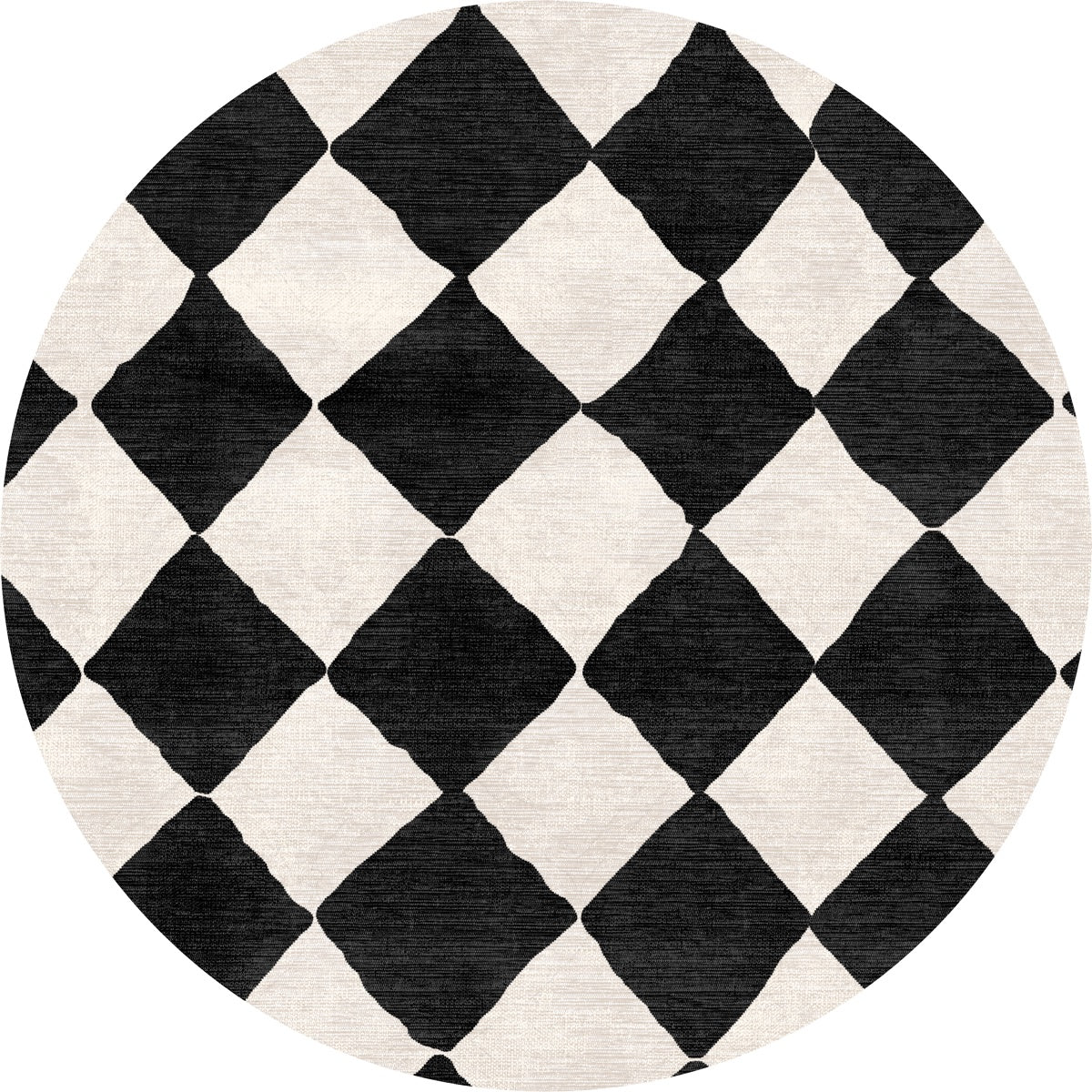 Trestres karierter Teppich Schwarz & Elfenbein
