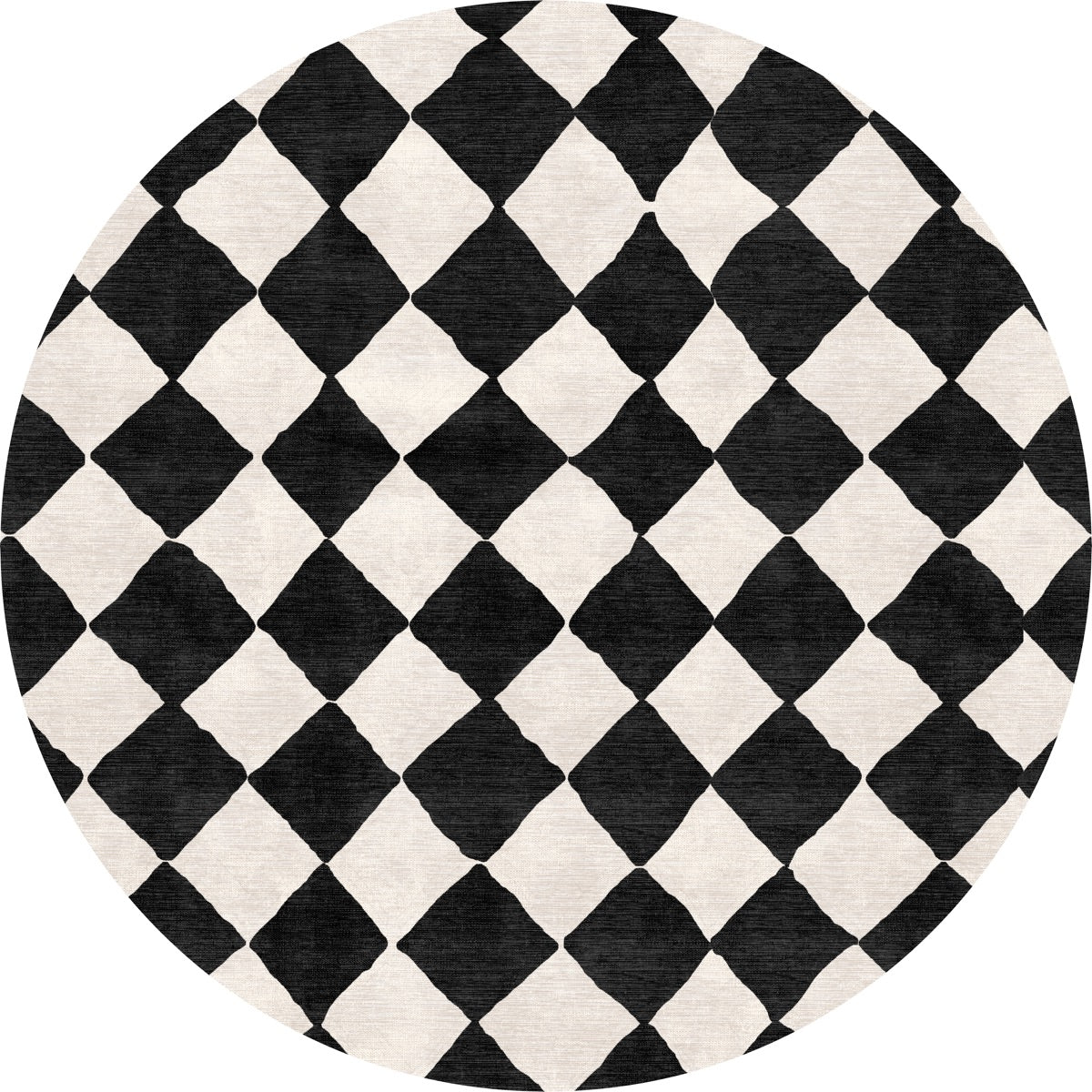 Trestres karierter Teppich Schwarz & Elfenbein