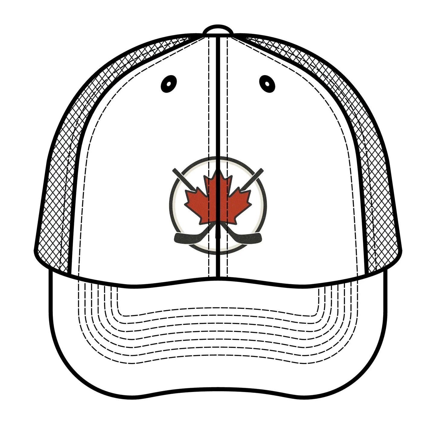 Maple Stick Hockey Hat – Maple Leaf & Crossed Sticks Snapback Cap