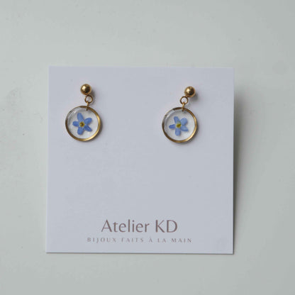 Boucles d’oreilles Myosotis - petit ronds (12 mm)