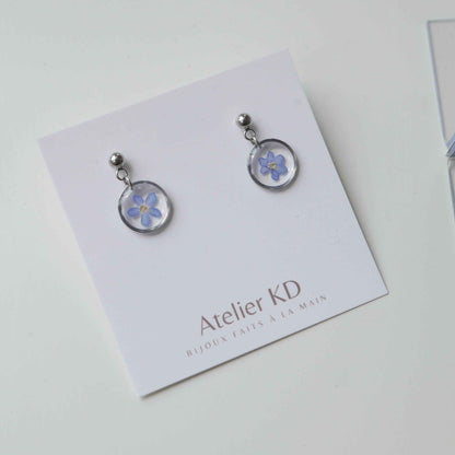 Boucles d’oreilles Myosotis - petit ronds (12 mm)