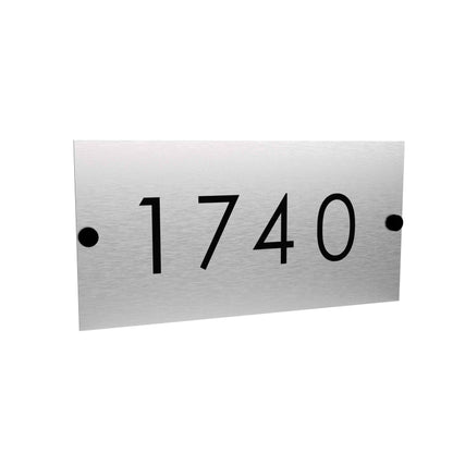 DeVille - Plaque d'adresse rectangle horizontale en stainless - 1740