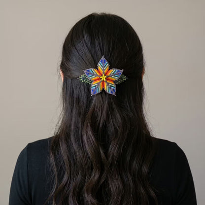 Dusty Lavender Ember Bloom Beaded Hair Barrette