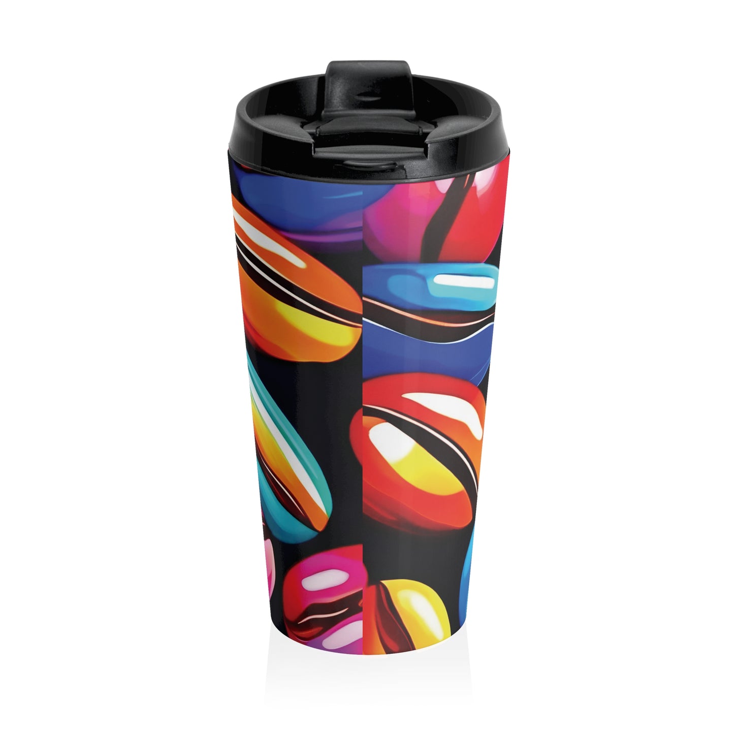 Colorful Coffee Beans Travel Mug | Vibrant Coffee Beans Pattern Stainless Steel - AURABAGS SHOP