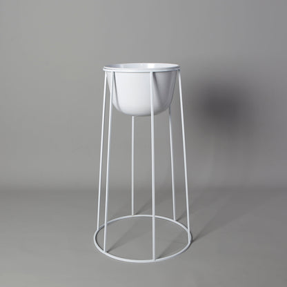 Nura White Pflanzgefäß aus Metall, 75 cm