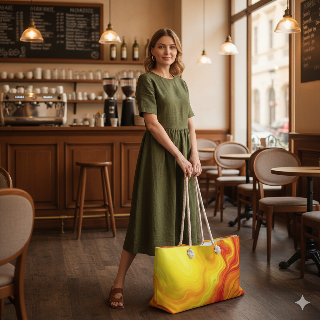 Fiery Abstract Swirl Weekender Bag | Marble Gradient Travel Tote - AURABAGS SHOP