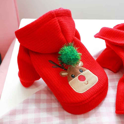 Reindeer Christmas Hoodie for Dogs – Festive Holiday Dog Hoodie