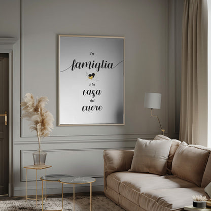 Wall art The family is the home of the heart - Italian Canvas Print