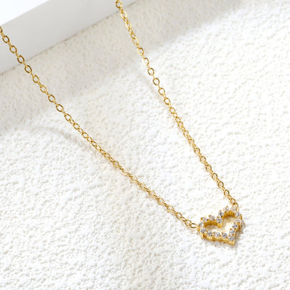 Diamond Edge Heart Pendant Necklace