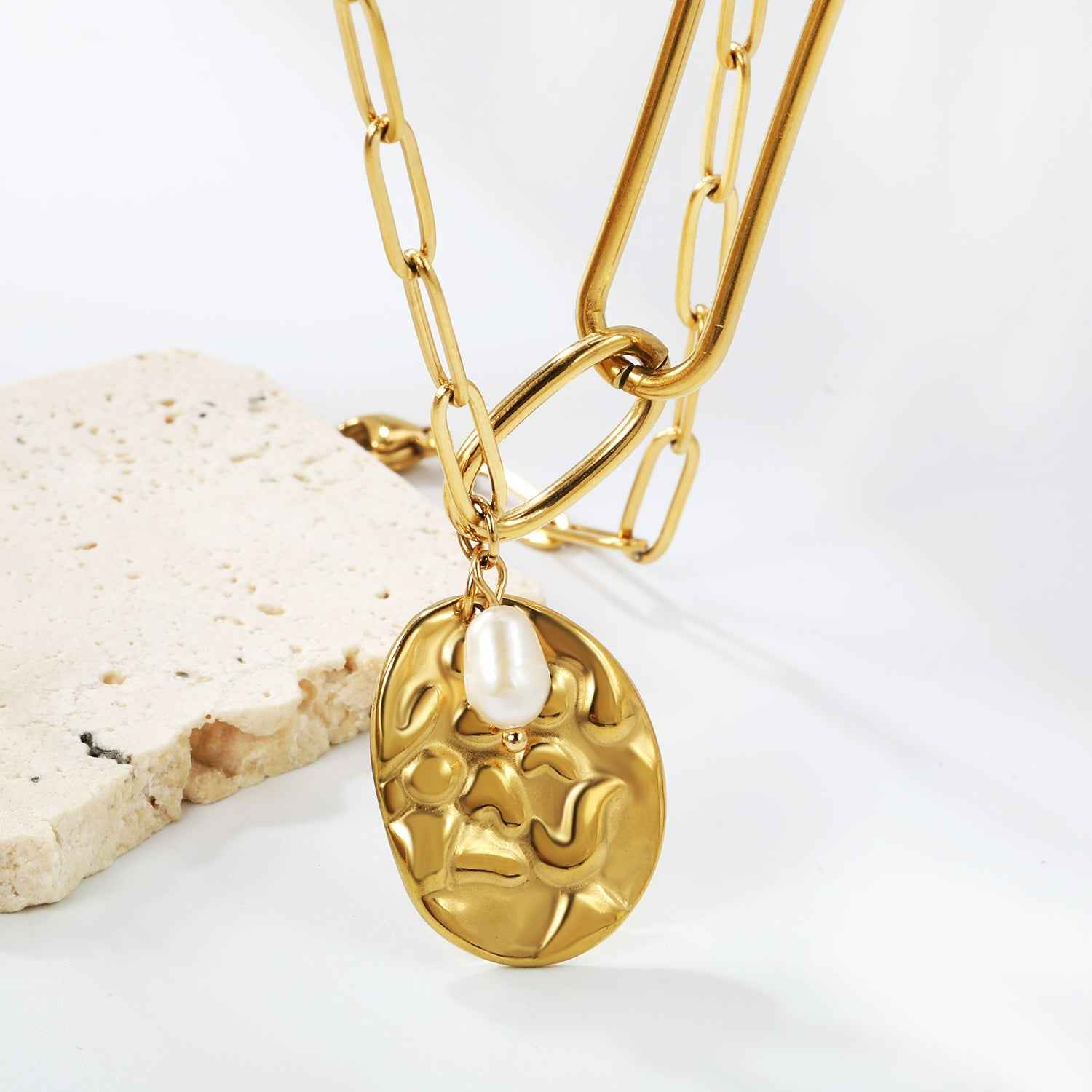 Pearl & Plaque Harmony Necklace