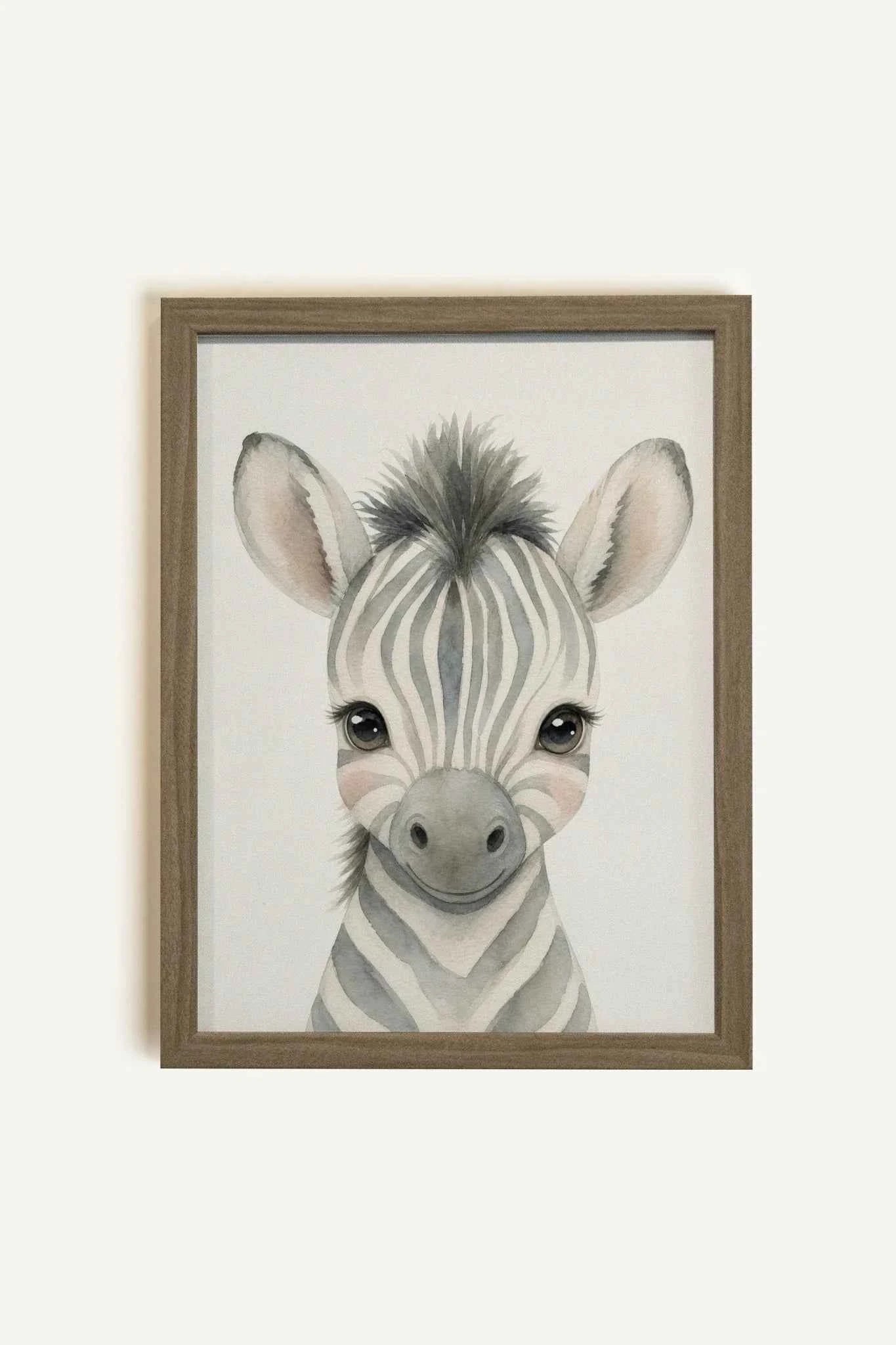 PETIT ZÈBRE, Oeuvre sur toile rigide, encadré Brun Chêne (collective)