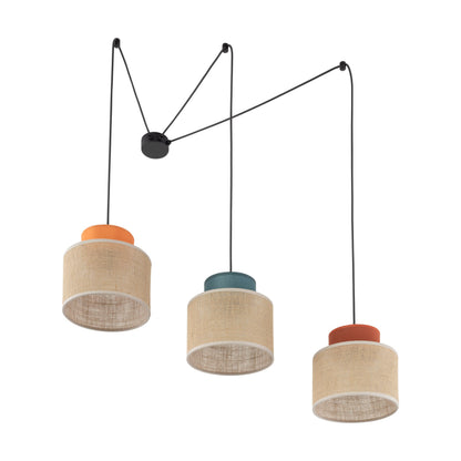 DUO Jute Adjustable 3-Light Pendant for Dining Table & Kitchen Island - AURABAGS SHOP