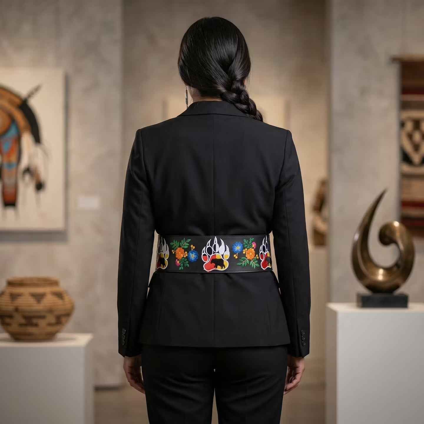 Heritage Leather Regalia  Belt (Bear Paw)